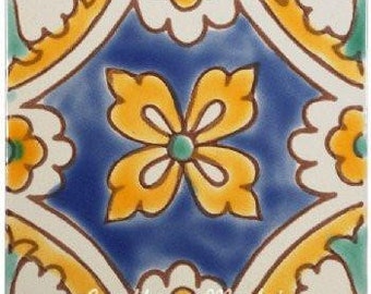 Mediterranean Hand Painted Ceramic Tiles - Backsplash Tiles - Moroccan Tile - Hand Made Tile For Mosaics - Jacuzzi Tiles - Outdoor Tiles