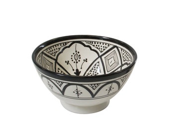 Moroccan Serving Bowl Ceramic Pottery Spanish Handmade Salad Soup Dip Dish 10" 