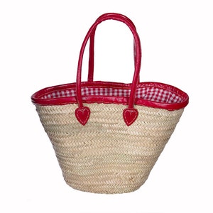 Moroccan Market Bag, Picnic Basket, Handwoven Basket, Shoulder Bag, Beach Bag Handmade, French Basket, Shopping Basket, Straw Bag, Storage image 1