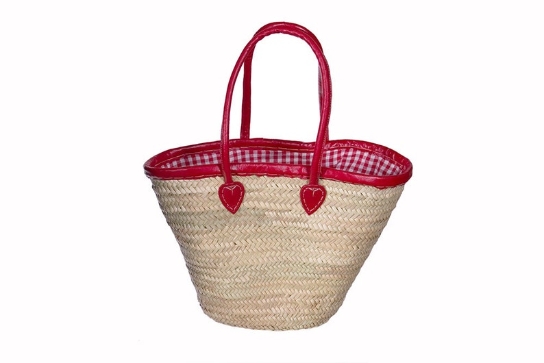 Moroccan Market Bag, Picnic Basket, Handwoven Basket, Shoulder Bag, Beach Bag Handmade, French Basket, Shopping Basket, Straw Bag, Storage image 1