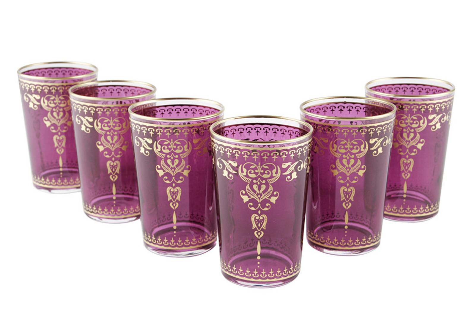 Set of 6 Moroccan Tea Glasses Set Moroccan Tea Cups Set Etsy