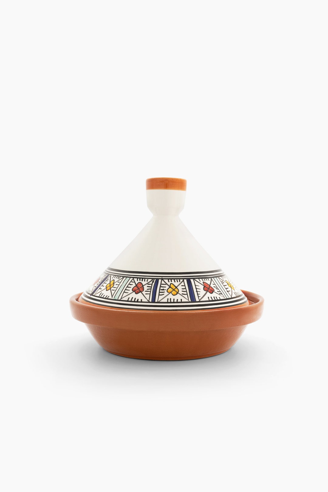 Moroccan Glazed Pottery Small Tagine Handmade Clay Tajine For Stylish