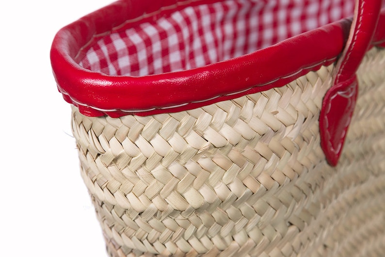 Moroccan Market Bag, Picnic Basket, Handwoven Basket, Shoulder Bag, Beach Bag Handmade, French Basket, Shopping Basket, Straw Bag, Storage image 3