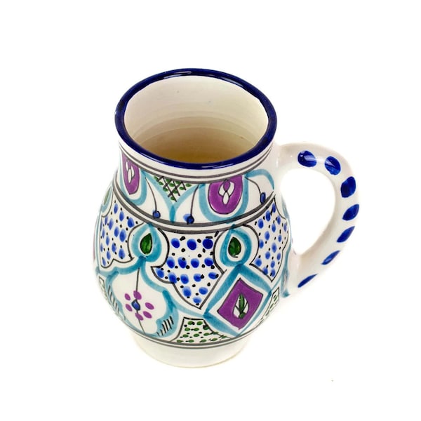 Ceramic Cup With Handle, Moroccan Mug, Ceramic Tea Cup, Handmade Mug, Traditional Cup, Kitchen Decor, Drinkware Ceramics, Ceramic Coffee Cup