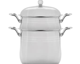 Moroccan Stainless Steel Couscoussier, Moroccan Couscoussier, Moroccan Cooking, Stainless Steel Pot, 8.4-qt.