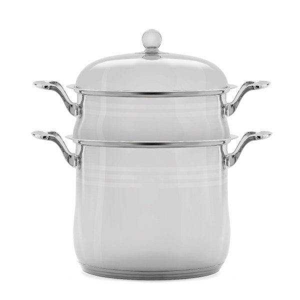 Marokkanischer Edelstahl Couscoussier, Marokkanischer Couscoussier, Marokkanisches Kochen, Edelstahl Topf, 8,4-qt.