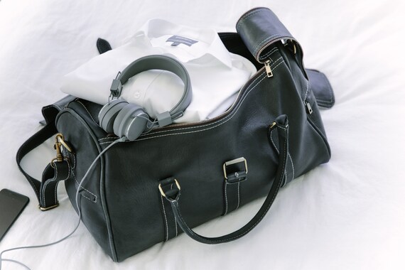 Black Leather Duffel Bag Shoulder Leather Bag Black Travel Bag Weekender Duffel Overnight Bag Leather Slate Bag Marrakesh Duffel Etsy Ireland