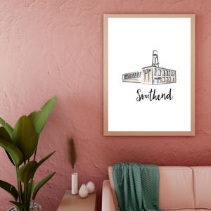 Southend Charlotte, Welsh - Linie Kunst und Aquarell Druck, sofortiger digitaler Download Kunst, Charlotte Kunstdrucke, druckbare Grafik, Aquarell