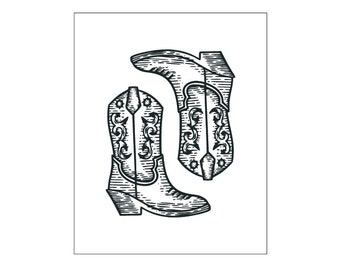 Cowboy Boots Art – Digital Download