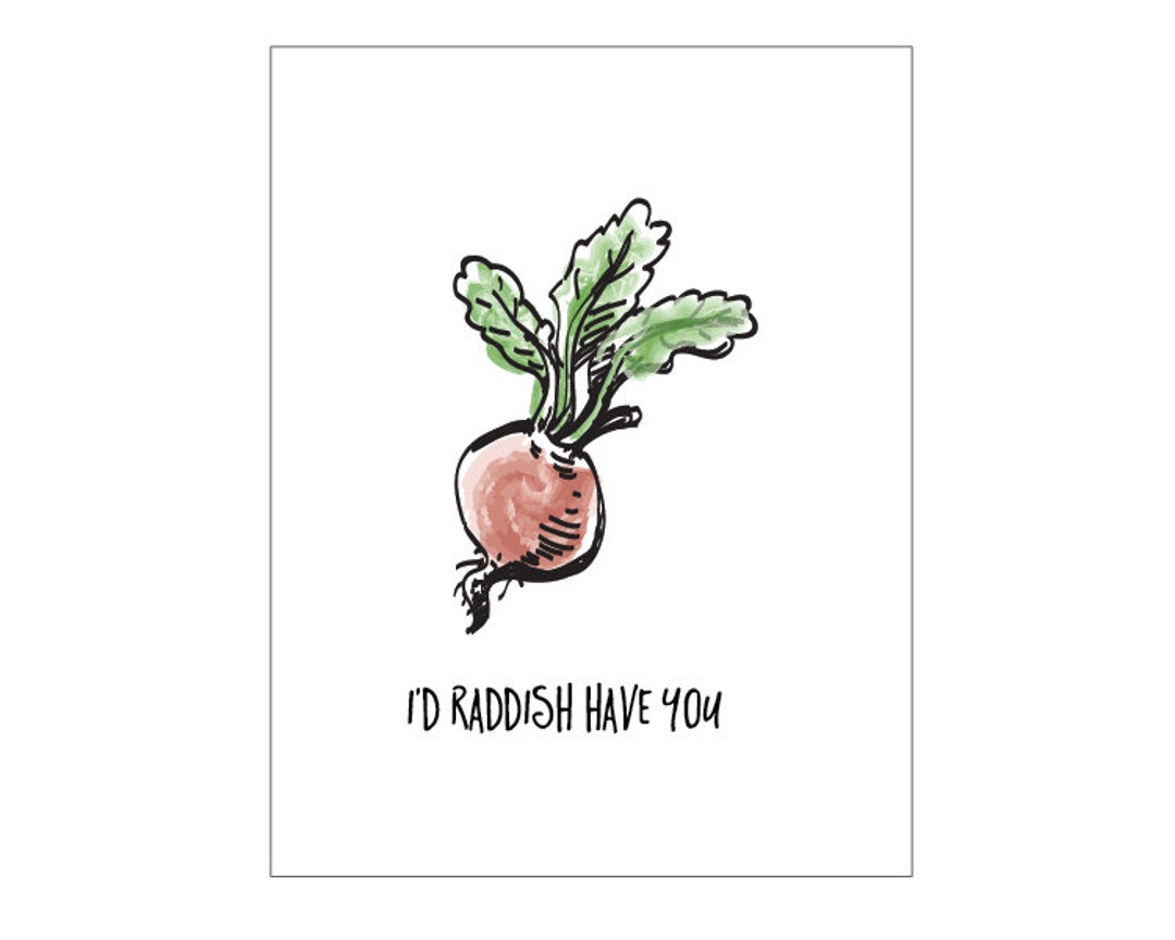 Raddish Poster Kitchen Print Vegan Print Modern Print Etsy