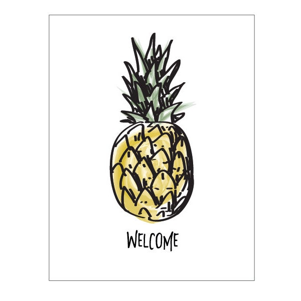 Pineapple Poster - kitchen print, vegan print, welcome print, instant digital download print, fruit print, modern art print, prints, artwork