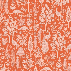 Menagerie Silhouette in Orange from Camont Collection by Rifle Paper Co. | Cotton + Steel Fabric | RP708-OR3