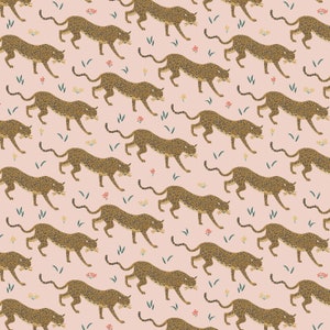 Jaguar Blush Metallic from Camont Collection by Rifle Paper Co. | Cotton + Steel Fabric | RP706-BL2M