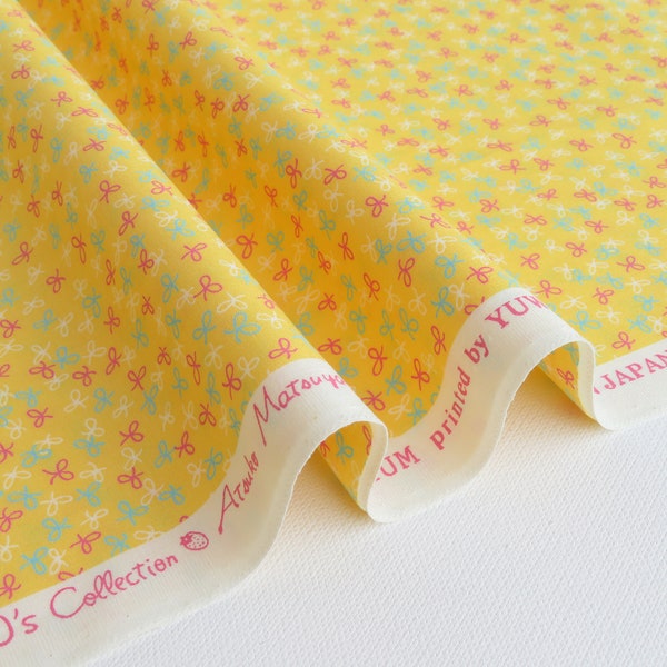 1/2 yard Yuwa Atsuko Matsuyama Japon | Ruban rétro | Collection années 30 | AT826576 Jaune