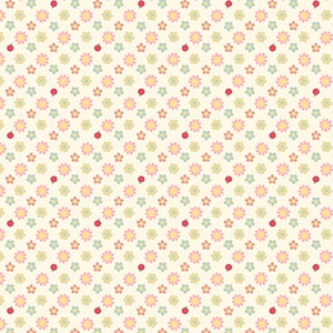 Quilte Gate Dear Little World: Margaret & Sophie 5 | 7010-15A Cream Flowers