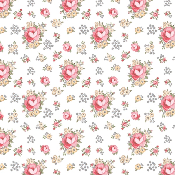 White Primroses from Dots & Posies Collection by Poppie Cotton | DP20409