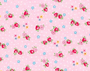 1/2 yard Yuwa Atsuko Matsuyama Japan - Petit Berry - AT826346 - Colorway A - Pink