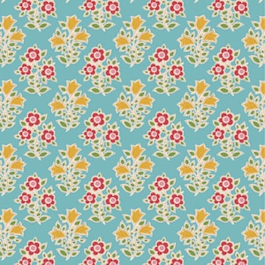 Farm Flowers Teal Blenders from Jubilee Collection by Tone Finnanger Tilda Fabric | TIL110103