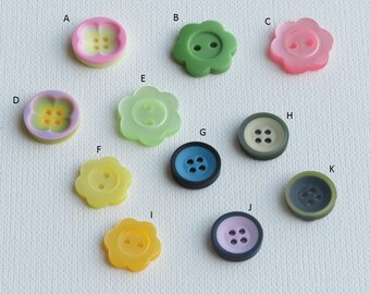 Flower Shaped Button | Carved Flower Buttons | Round 4 holes Buttons