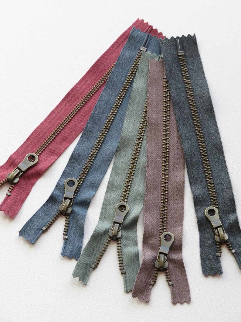 Set of 5 YKK Closed End Zippers With Soft Brushed Look Tape Etsy