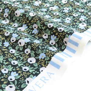 Rifle Paper Co. Primavera Cotton + Steel | Rosa | RP305-BK1 Black