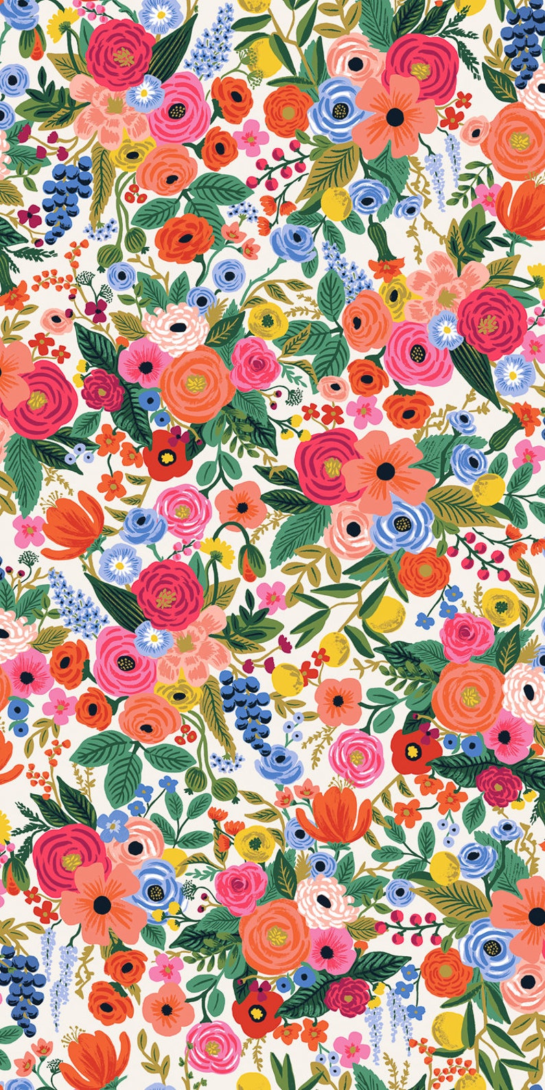 Cotton Steel Rifle Paper Co. Wildwood Garden Party Etsy