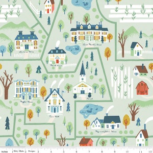 EOB 34” Little Women Map Green by Jill Howarth for Riley Blake Designs | C11872-GREEN