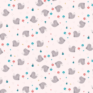 1/2 yard Cotton + Steel Fox Friends from Summer Skies Collection by Aljit Emmens | AE203-BL2 Blush