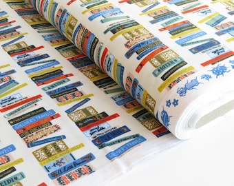 Cotton + Steel Curio - Book Club - Cream Metallic - Rifle Paper Co. | RP1103-CR1M Cream