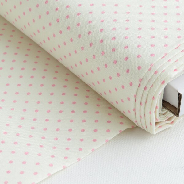 Le Creme Swiss Dot Baby Pink by Riley Blake Designs Collection | #C600-75 Baby Pink on Cream