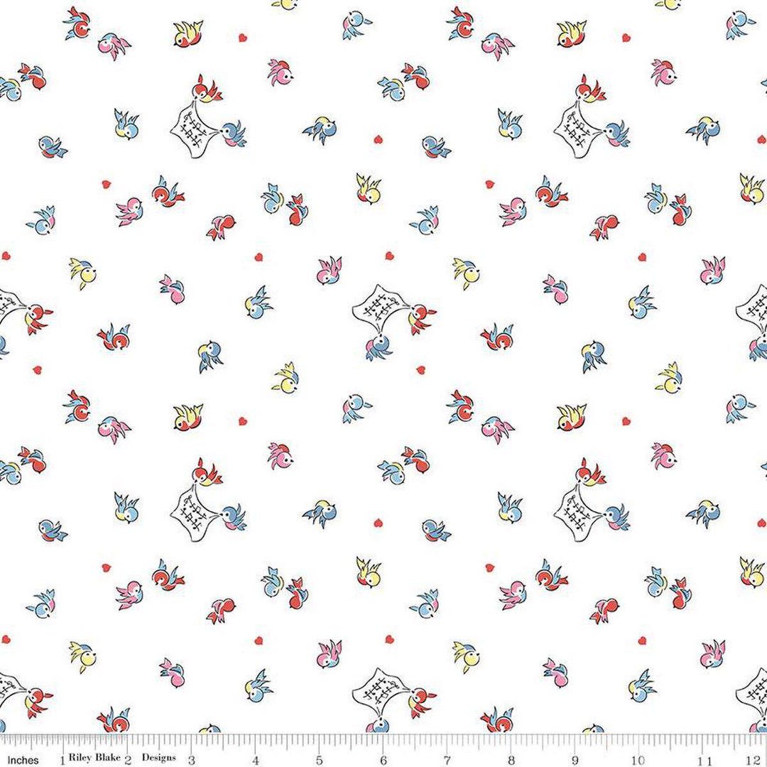 Love Notes Songbirds White by Lindsay Wilkes for Riley Blake Designs ...