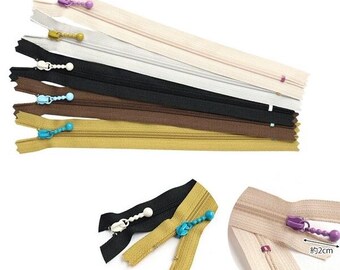 K.Kページ Set of 5 YKK Closed End Zippers With Pastel Colors Ball Pull