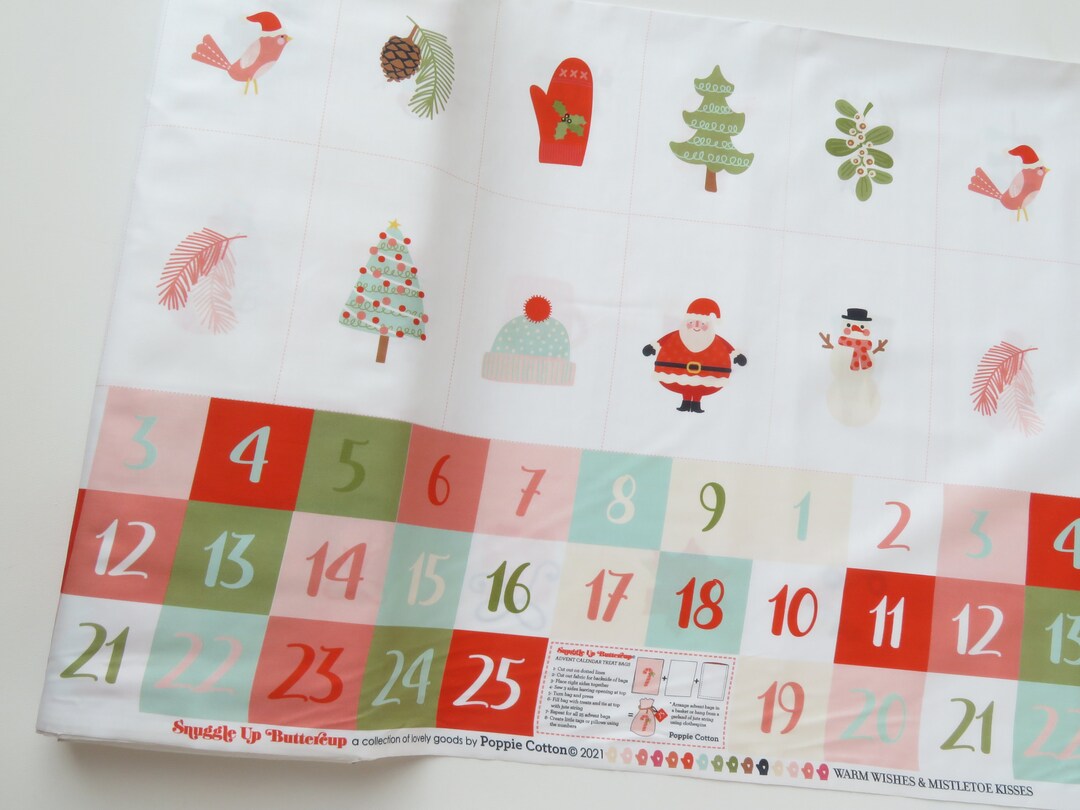 White Poppies Advent Calendar 24in Panel From Snuggle Up Buttercup Collection By Poppie Cotton White Poppies Advent Calendar 24in Panel From Snuggle Up Buttercup Collection By Poppie Cotton