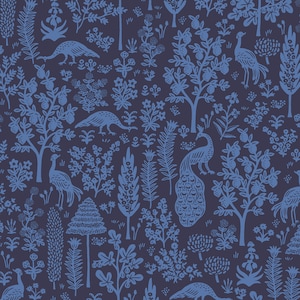 Menagerie Silhouette in Navy from Camont Collection by Rifle Paper Co. | Cotton + Steel Fabric | RP708-NA4