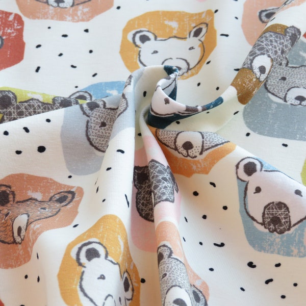 1/2 yard Avalana Jersey Organic Knit BEARS by STOF Fabric Denmark | ST15-019