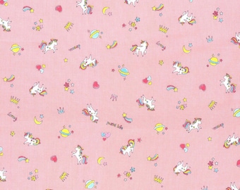 1/2 yard Kokka Fabric Petite Design Collection- Unicorn | Japanese Import | KOKYKA-81010-2-B