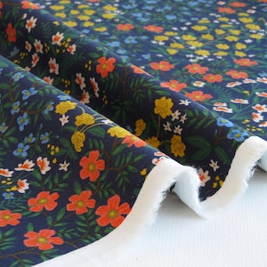 CANVAS Wildwood Garden Navy Canvas from Camont Collection by Rifle Paper Co. | 80/20% cotton/linen | RP705-NA4C