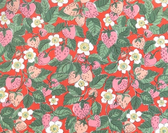 Liberty Fabrics Tana Lawn®  - Strawberry Cream -  Liberty in Love - 036351814A Red