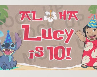 pancarta de cumpleaños de lilo y stitch