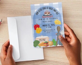 Ratatouille birthday invitation. Editable Canva Birthday Invitation