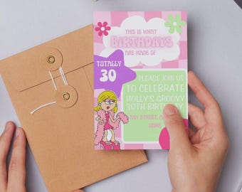 2000s Lizzie McGuire party invitation . Editable Canva Birthday Invitation