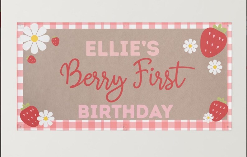 Berry First Birthday Banner - Etsy