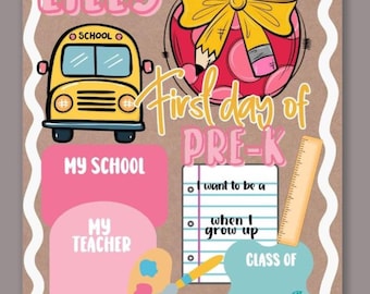 Editable Back to School Poster Template | Classroom Welcome Sign | Canva School Decor | Teacher Printable | First Day of School