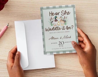 Waddle it be - Duck gender reveal invitation