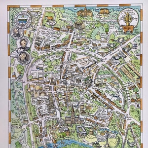 La mappa di Hereford, incentrata sulla vecchia città medievale.