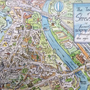 Une carte de Shrewsbury