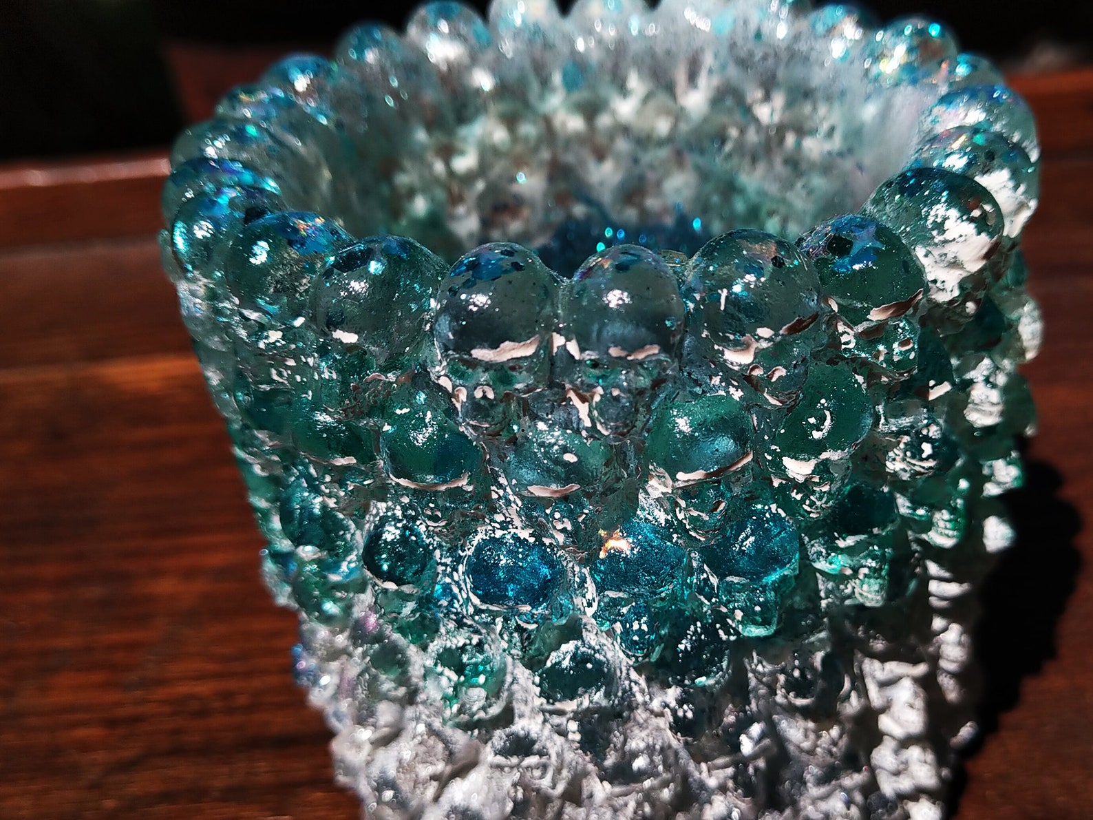 Helle blaue Glitter Turm der Schädel Harz Teelicht | Etsy