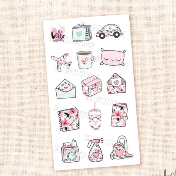 Mini Sticker Sampler - Girly Kollektion / 14 Sticker