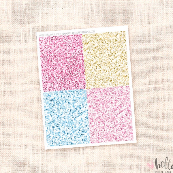 In voller Blüte - Glitzer Header Sticker - 28 Planer Sticker / für den Erin Condren oder Happy Planner