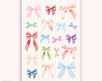 Junk journaling stickers - bow stickers